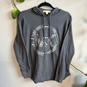 MICHAEL KORS GREY LIGHTWEIGHT HOODIE 20” PTP